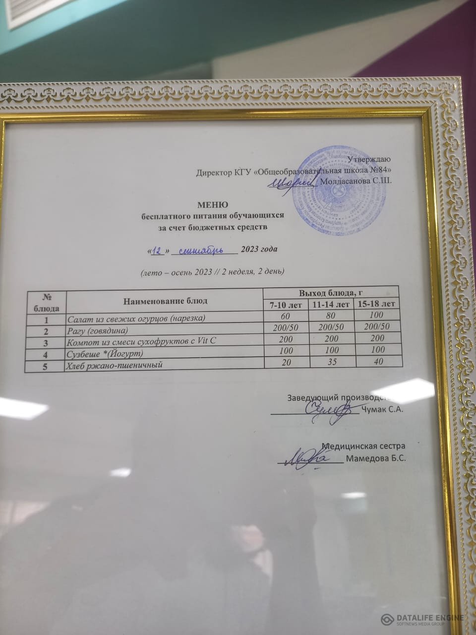 Ас мәзірі 12.09.2023.